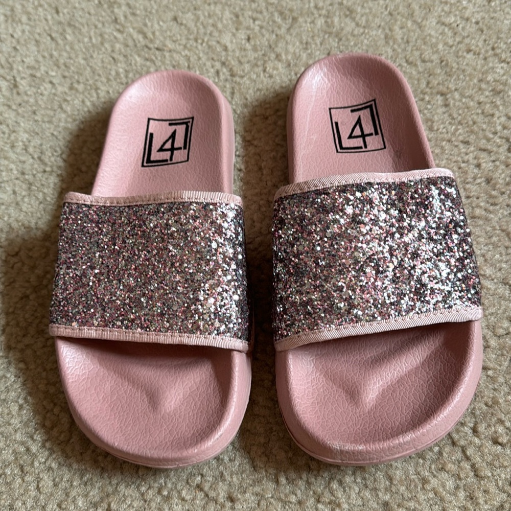 Glittery Pool Slide Sandals - Size 7
